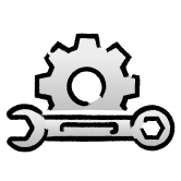 icon with a gear and wrench