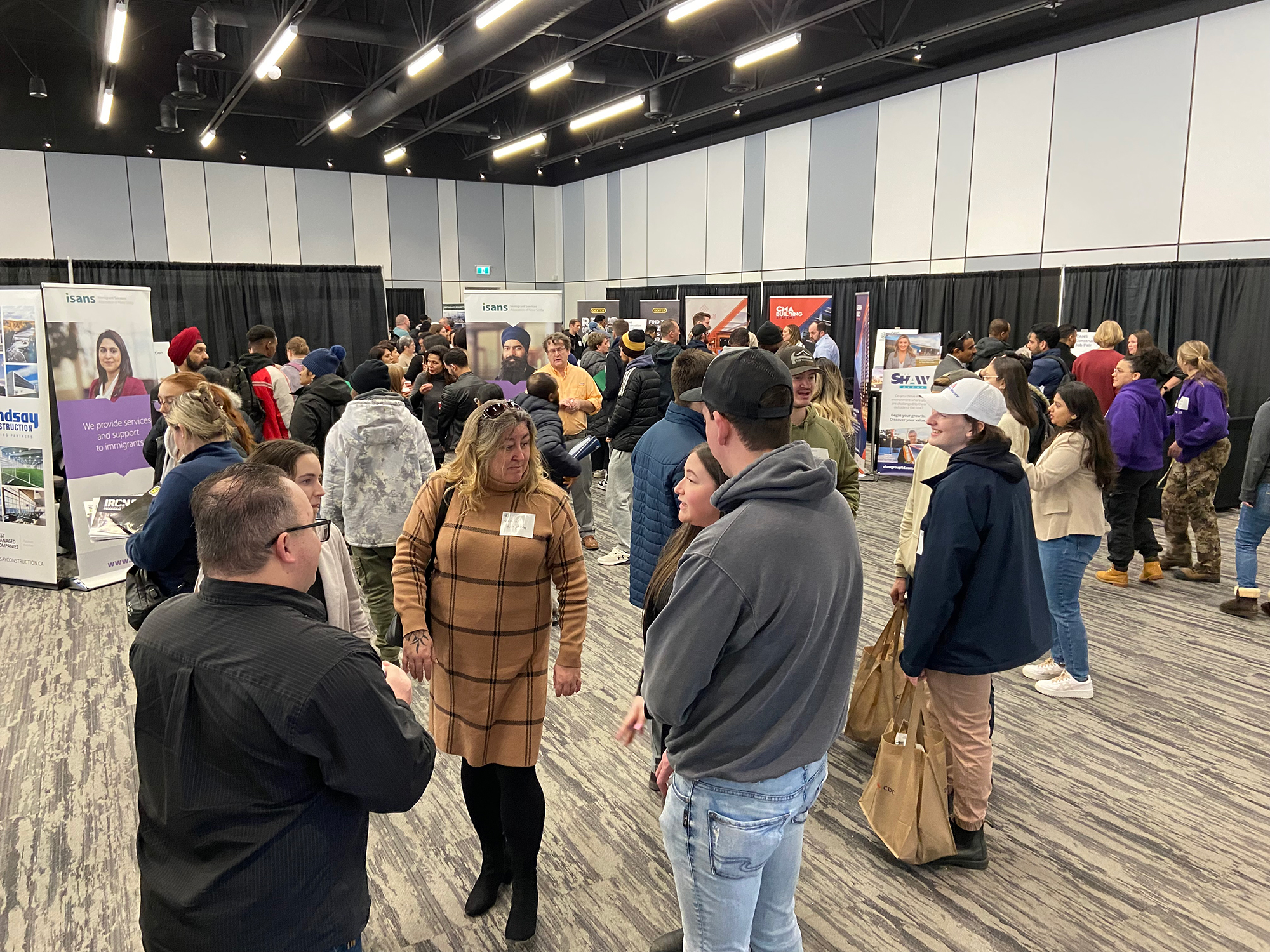 Job seekers network at the CANS Construction Job Fair