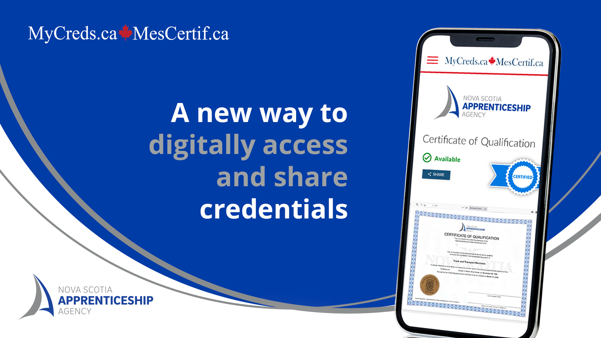 MyCreds, a new way to digitally access and share credentials