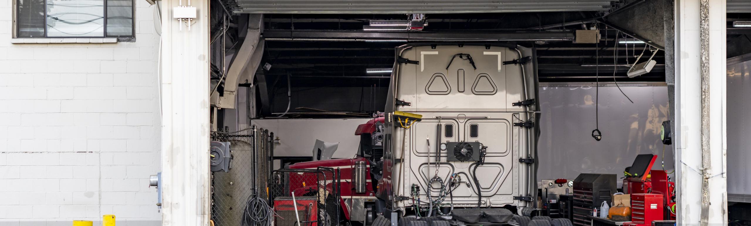 RV in shop